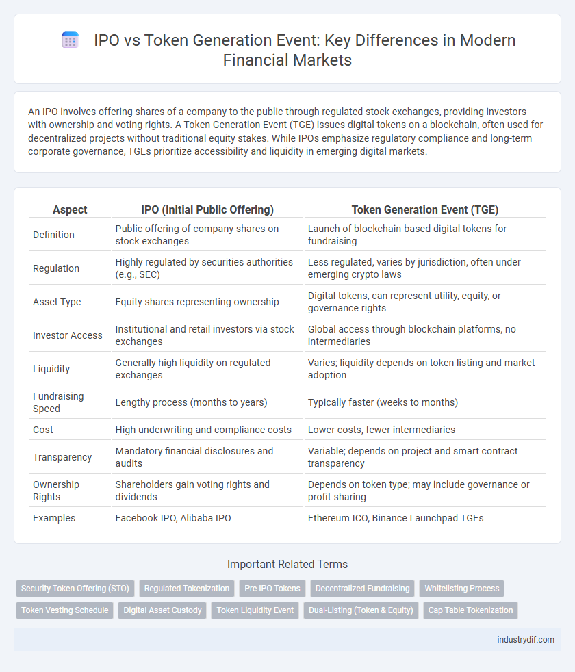 IPO vs Token Generation Event: Key Differences in Modern Financial Markets