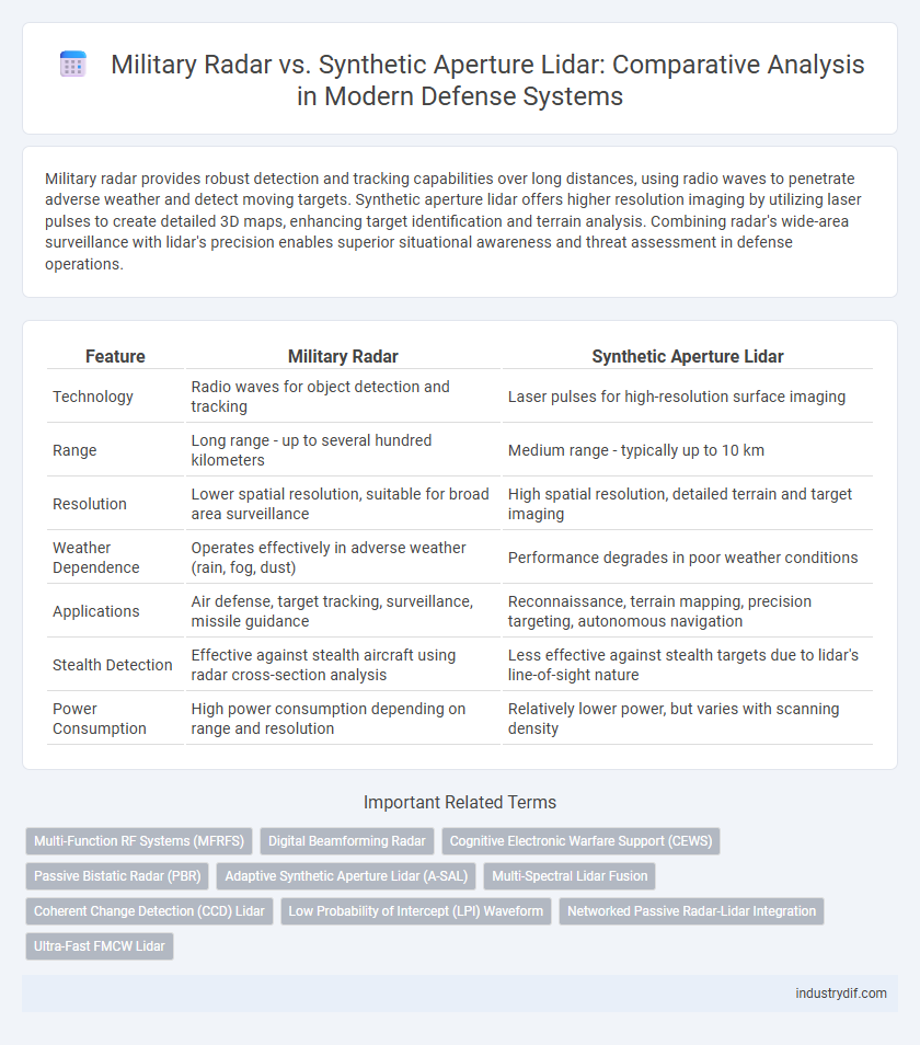 Military Radar vs. Synthetic Aperture Lidar: Comparative Analysis in Modern Defense Systems