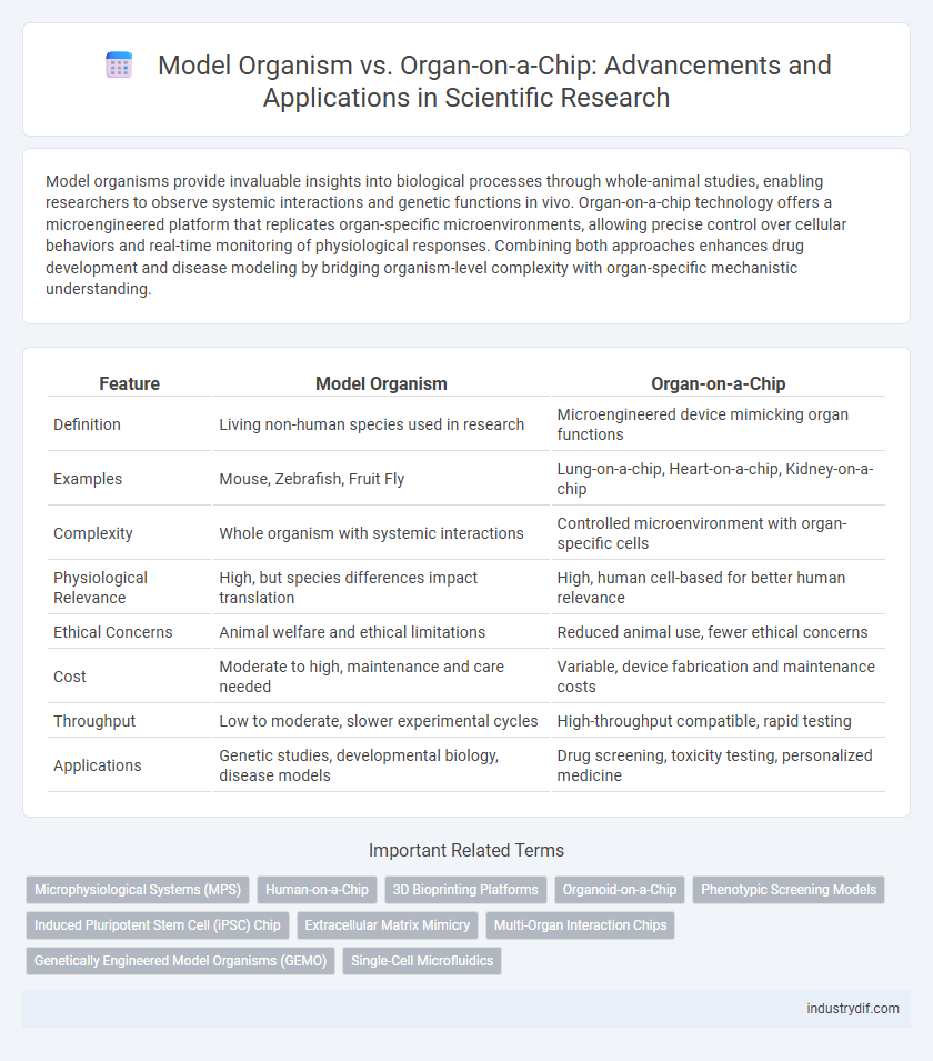 Model Organism vs. Organ-on-a-Chip: Advancements and Applications in Scientific Research