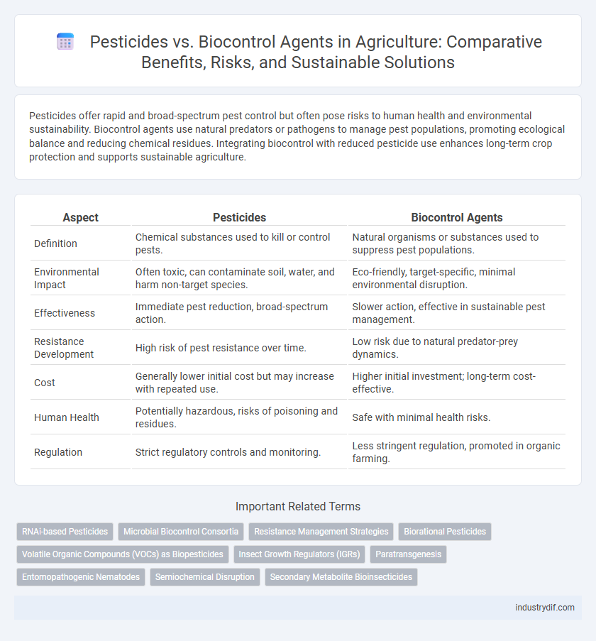 Pesticides vs. Biocontrol Agents in Agriculture: Comparative Benefits, Risks, and Sustainable Solutions