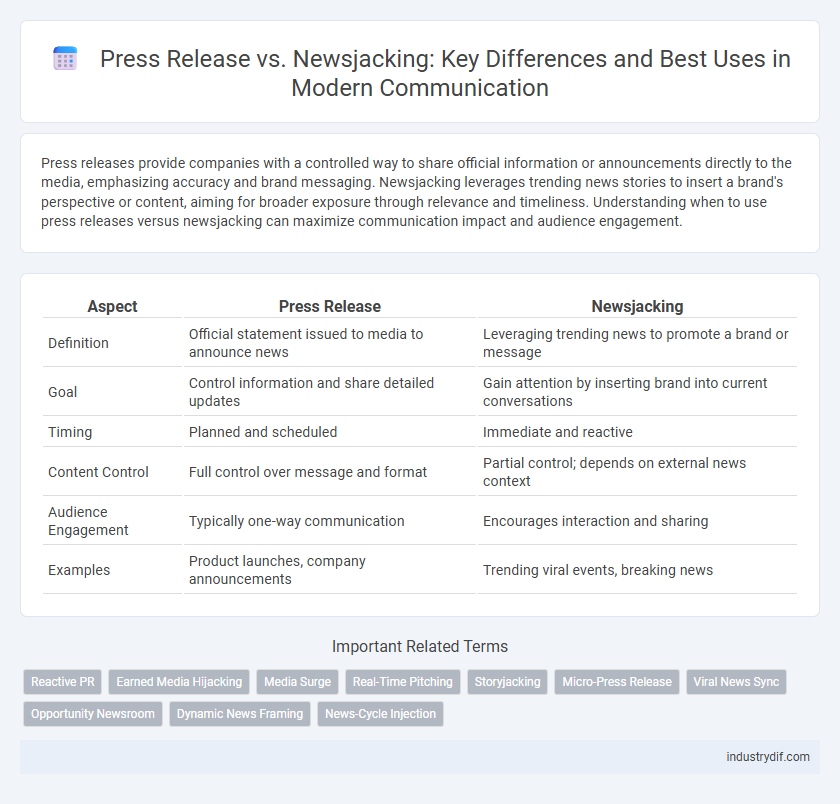 Press Release vs. Newsjacking: Key Differences and Best Uses in Modern Communication