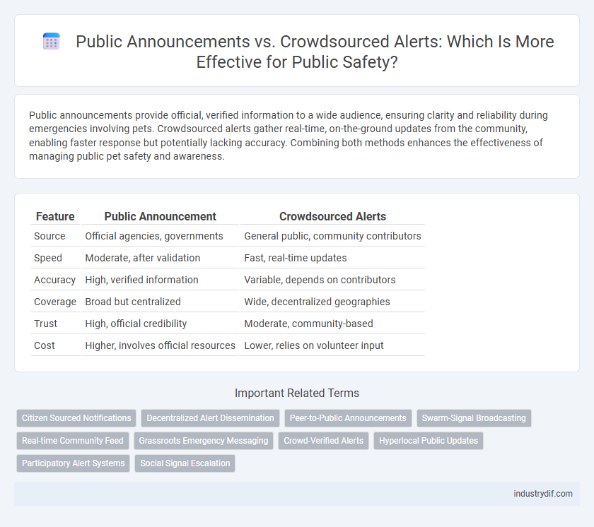 Public Announcements vs. Crowdsourced Alerts: Which Is More Effective for Public Safety?