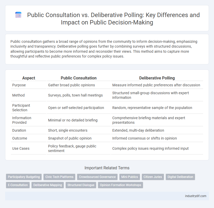 Public Consultation vs. Deliberative Polling: Key Differences and Impact on Public Decision-Making