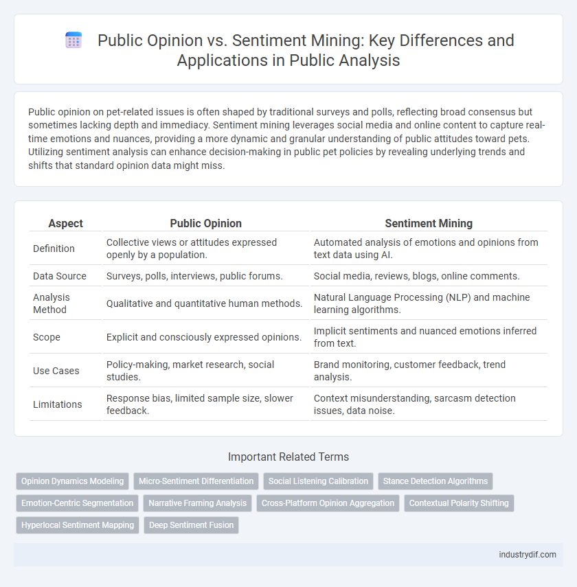 Public Opinion vs. Sentiment Mining: Key Differences and Applications in Public Analysis