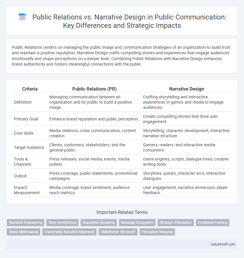 Public Relations vs. Narrative Design in Public Communication: Key Differences and Strategic Impacts