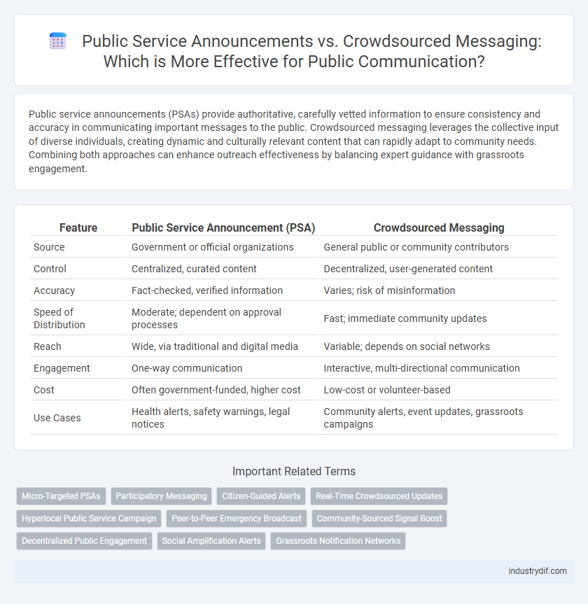 Public Service Announcements vs. Crowdsourced Messaging: Which is More Effective for Public Communication?