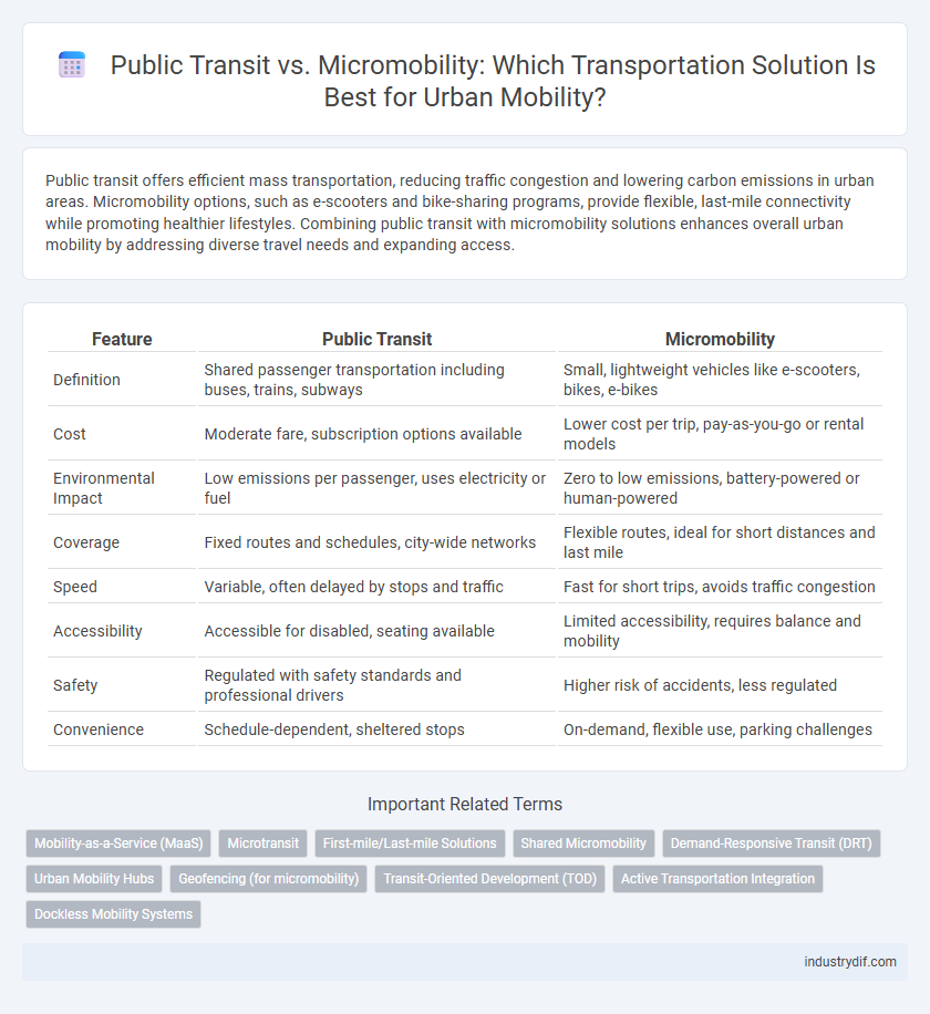 Public Transit vs. Micromobility: Which Transportation Solution Is Best for Urban Mobility?