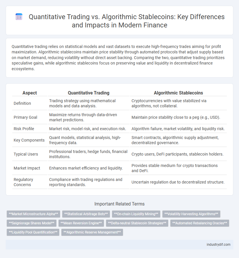 Quantitative Trading vs. Algorithmic Stablecoins: Key Differences and Impacts in Modern Finance