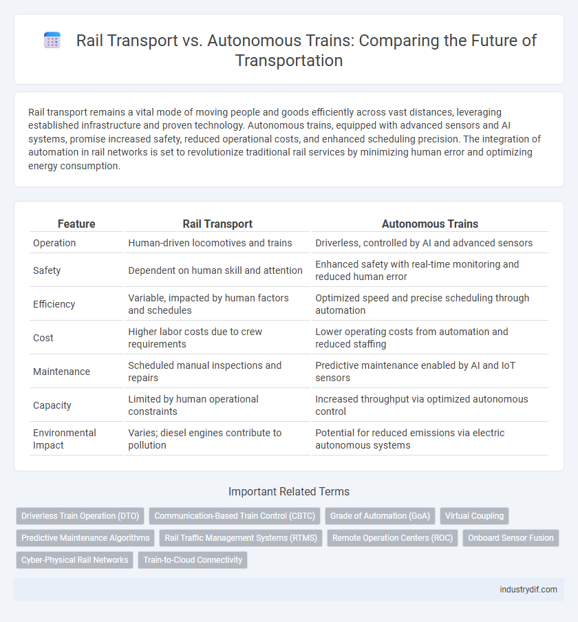 Rail Transport vs. Autonomous Trains: Comparing the Future of Transportation