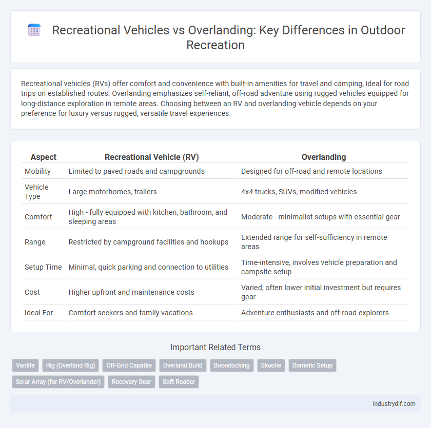 Recreational Vehicles vs Overlanding: Key Differences in Outdoor Recreation
