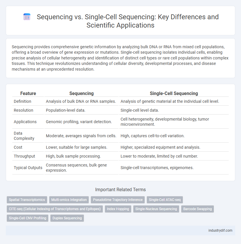 Sequencing vs. Single-Cell Sequencing: Key Differences and Scientific Applications