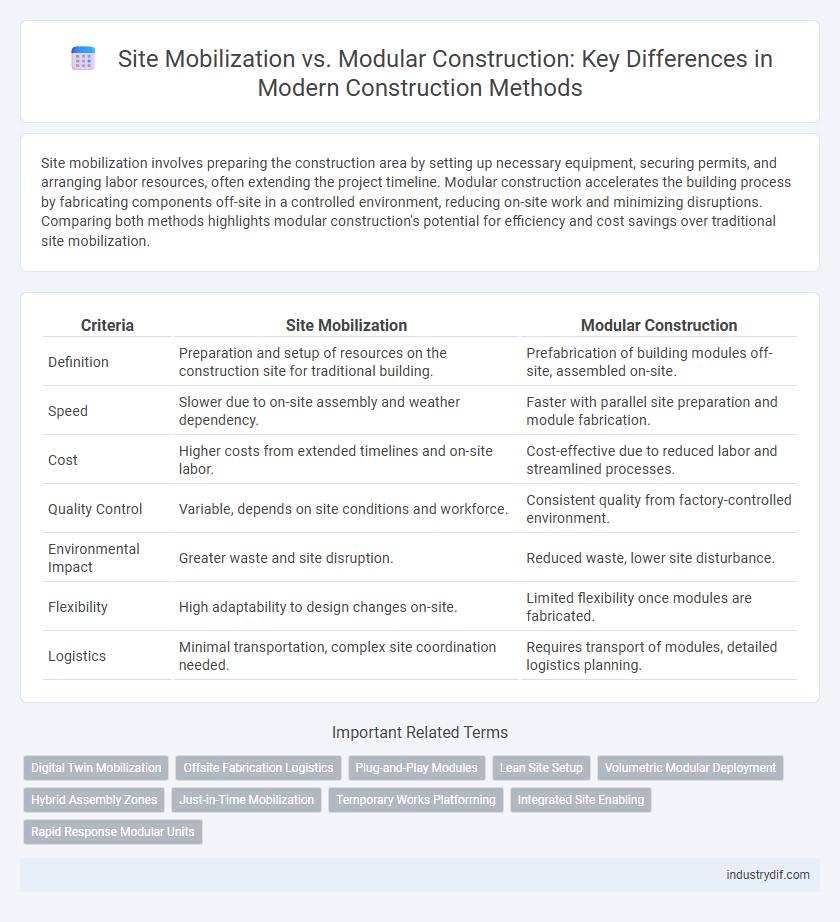 Site Mobilization vs. Modular Construction: Key Differences in Modern Construction Methods