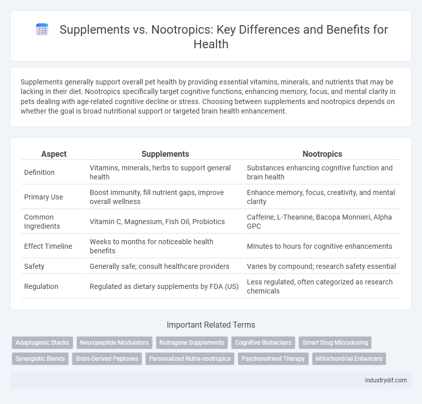 Supplements vs. Nootropics: Key Differences and Benefits for Health