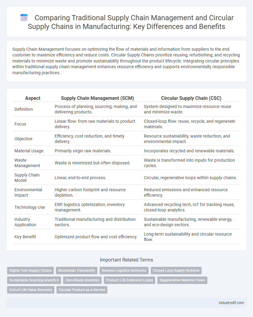 Comparing Traditional Supply Chain Management and Circular Supply Chains in Manufacturing: Key Differences and Benefits