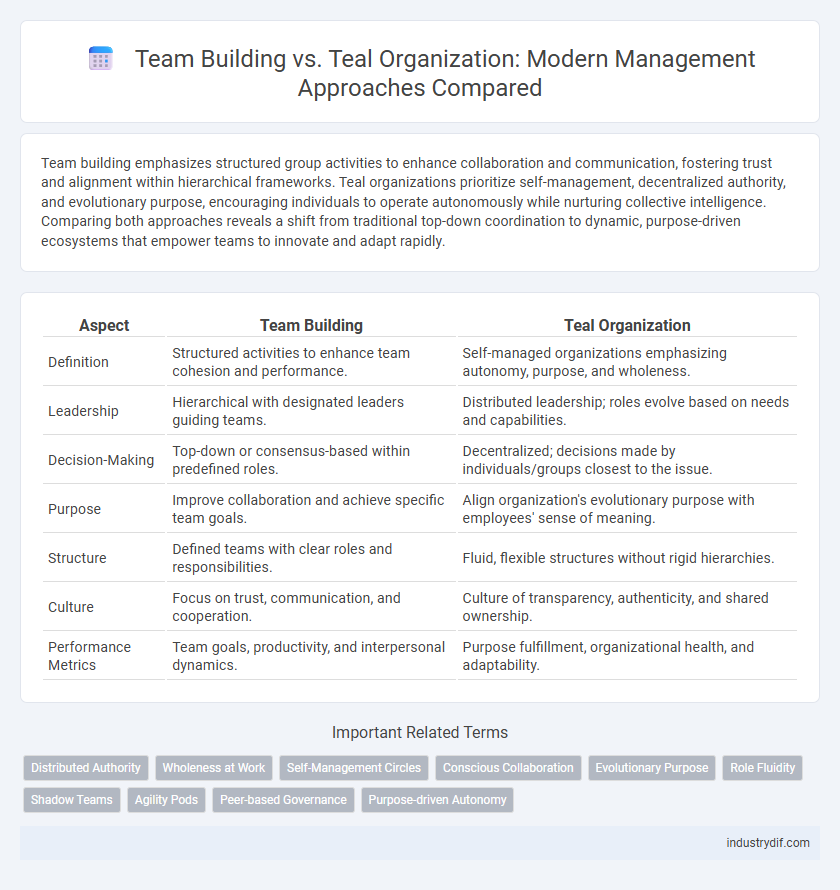Team Building vs. Teal Organization: Modern Management Approaches Compared