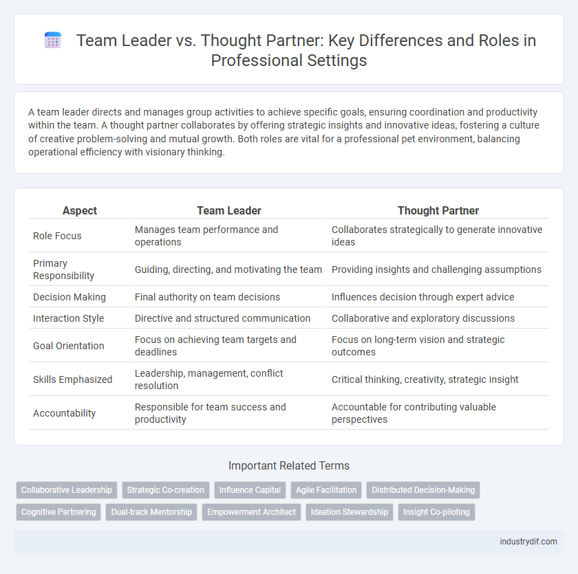 Team Leader vs. Thought Partner: Key Differences and Roles in Professional Settings