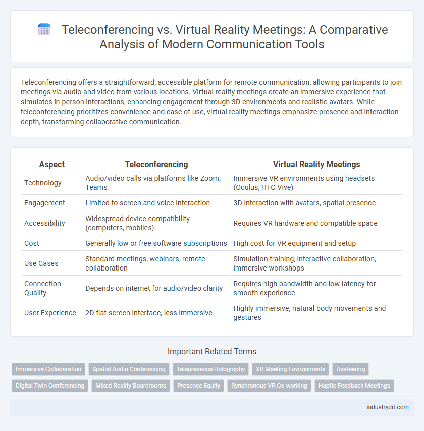 Teleconferencing vs. Virtual Reality Meetings: A Comparative Analysis of Modern Communication Tools