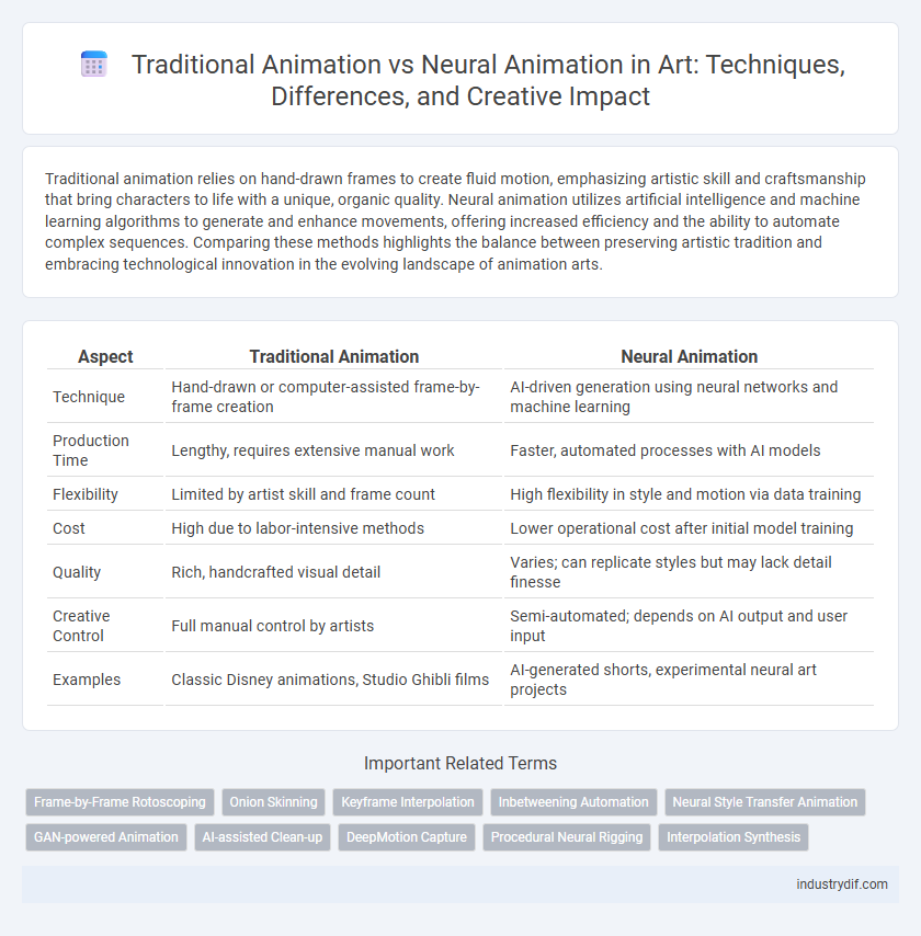 Traditional Animation vs Neural Animation in Art: Techniques, Differences, and Creative Impact