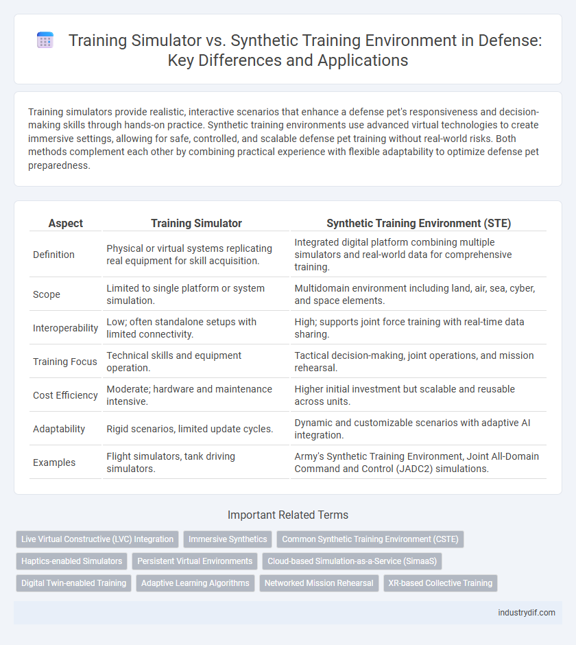 Training Simulator vs. Synthetic Training Environment in Defense: Key Differences and Applications