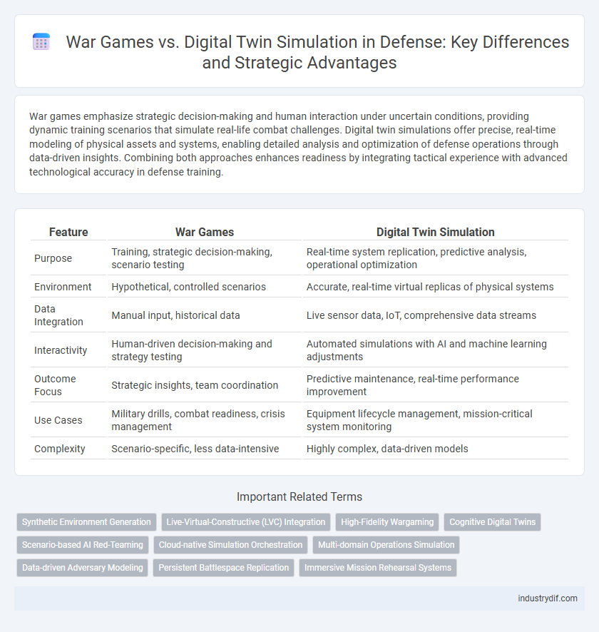 War Games vs. Digital Twin Simulation in Defense: Key Differences and Strategic Advantages
