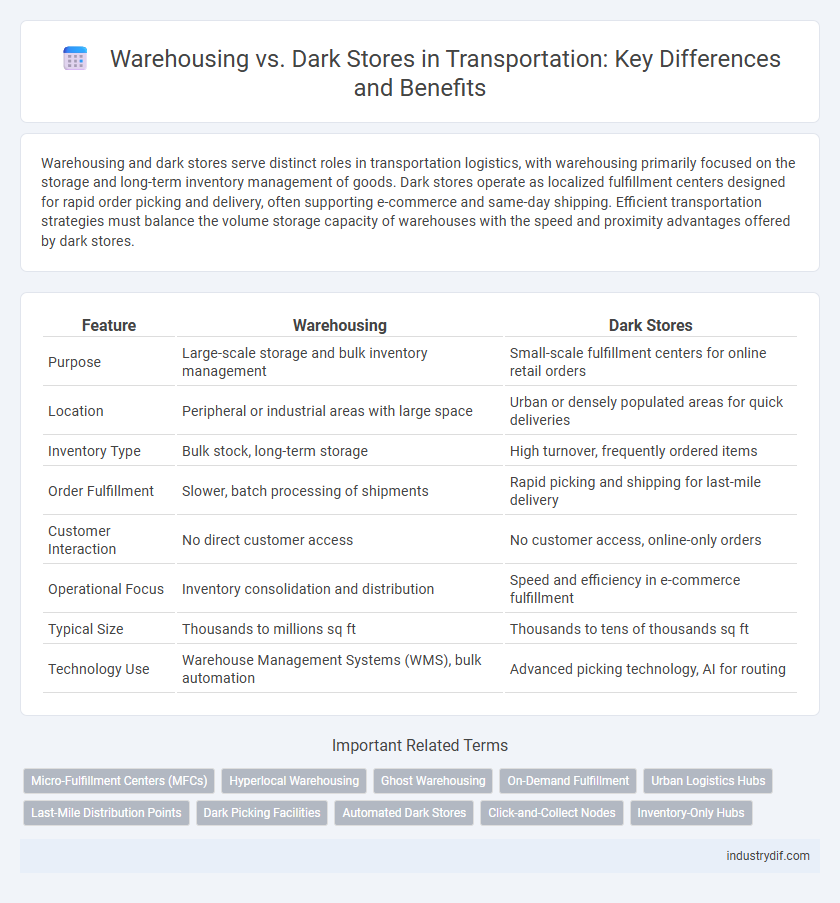Warehousing vs. Dark Stores in Transportation: Key Differences and Benefits