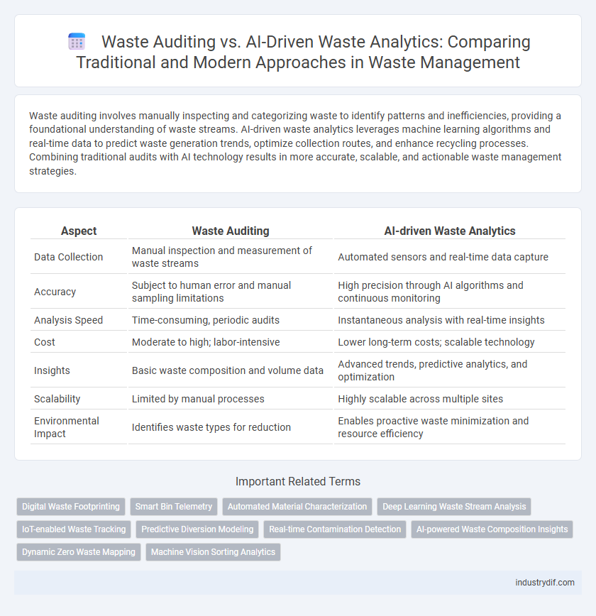 Waste Auditing vs. AI-Driven Waste Analytics: Comparing Traditional and Modern Approaches in Waste Management