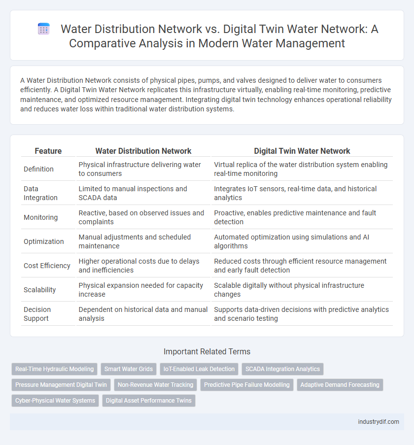 Water Distribution Network vs. Digital Twin Water Network: A Comparative Analysis in Modern Water Management