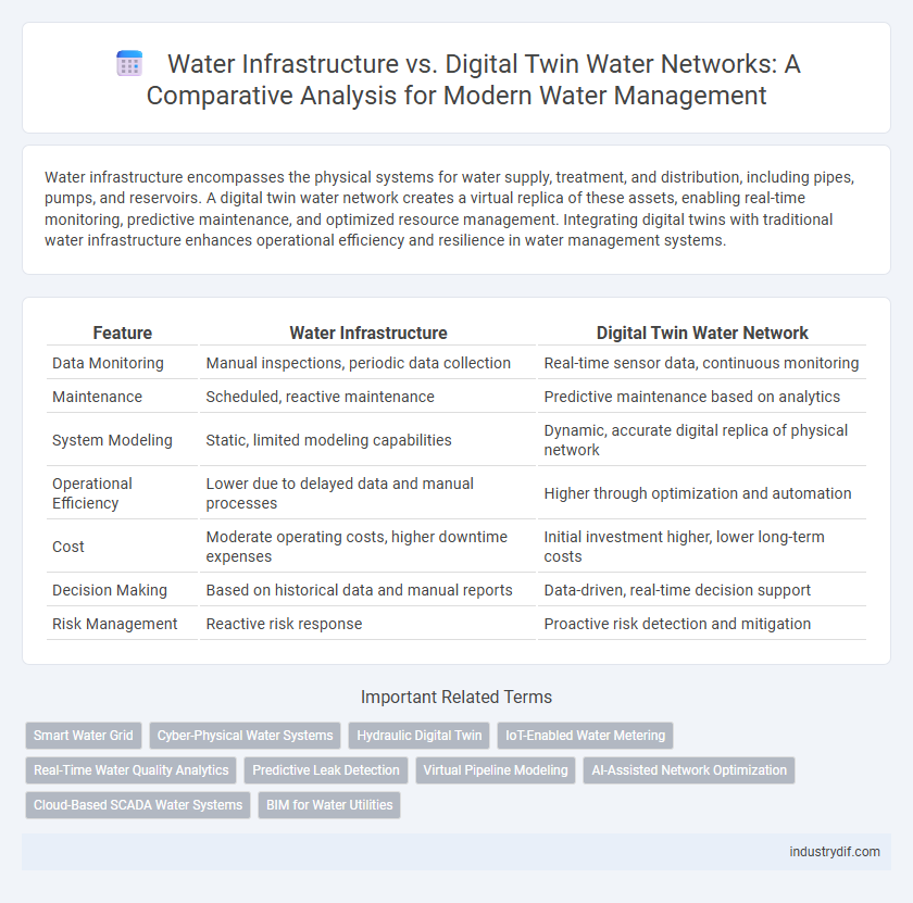 Water Infrastructure vs. Digital Twin Water Networks: A Comparative Analysis for Modern Water Management