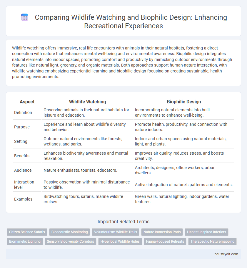 Comparing Wildlife Watching and Biophilic Design: Enhancing Recreational Experiences