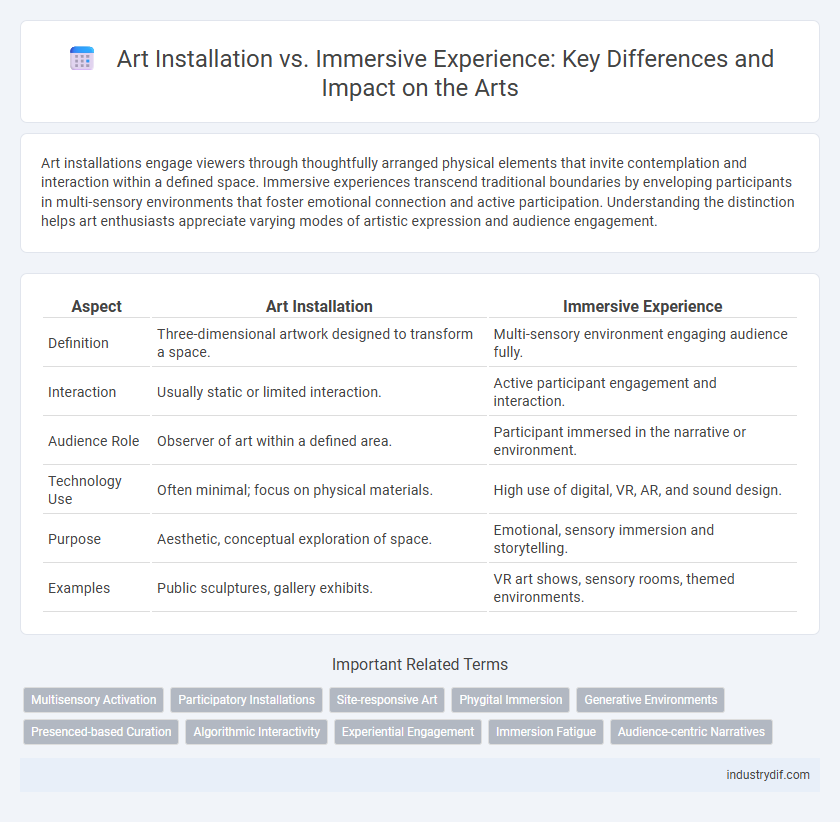 Art Installation vs. Immersive Experience: Key Differences and Impact on the Arts