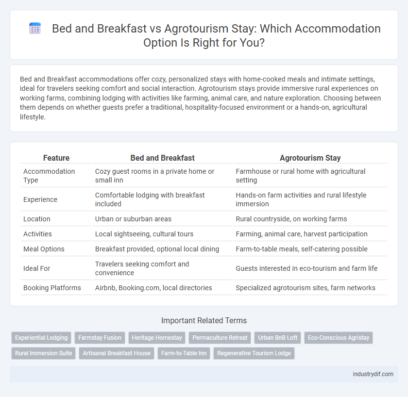 Bed and Breakfast vs Agrotourism Stay: Which Accommodation Option Is Right for You?