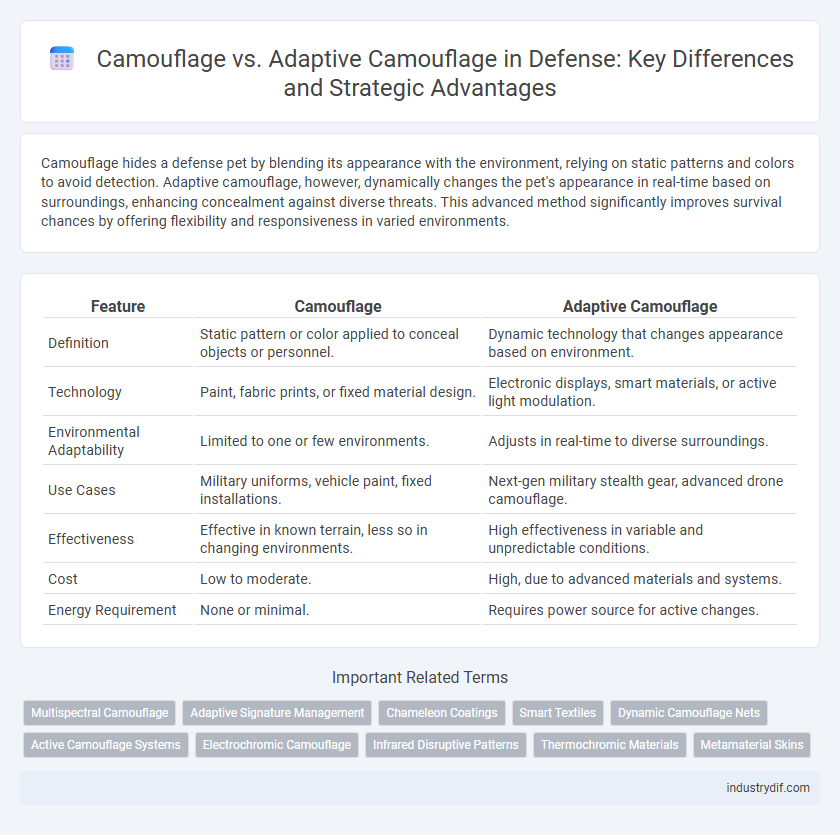 Camouflage vs. Adaptive Camouflage in Defense: Key Differences and Strategic Advantages