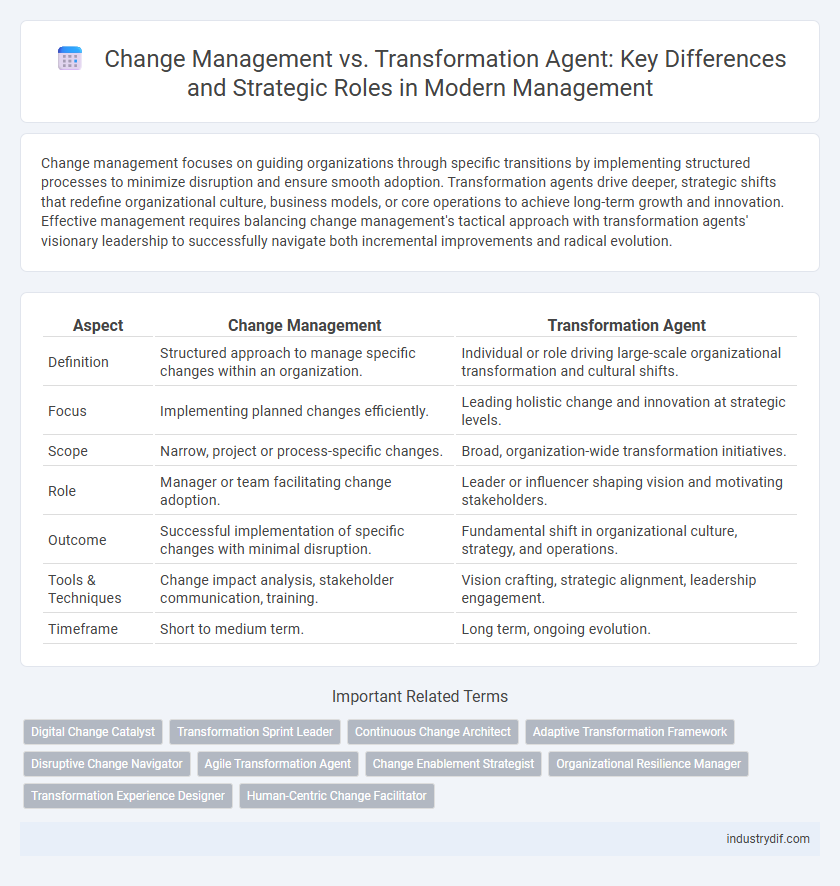 Change Management vs. Transformation Agent: Key Differences and Strategic Roles in Modern Management