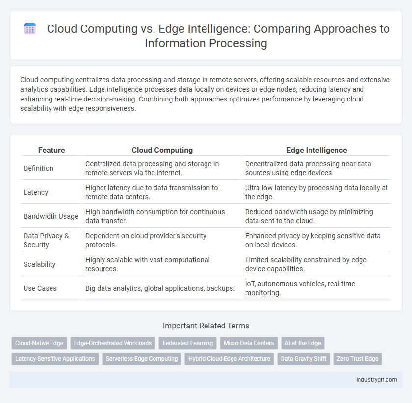 Cloud Computing vs. Edge Intelligence: Comparing Approaches to Information Processing