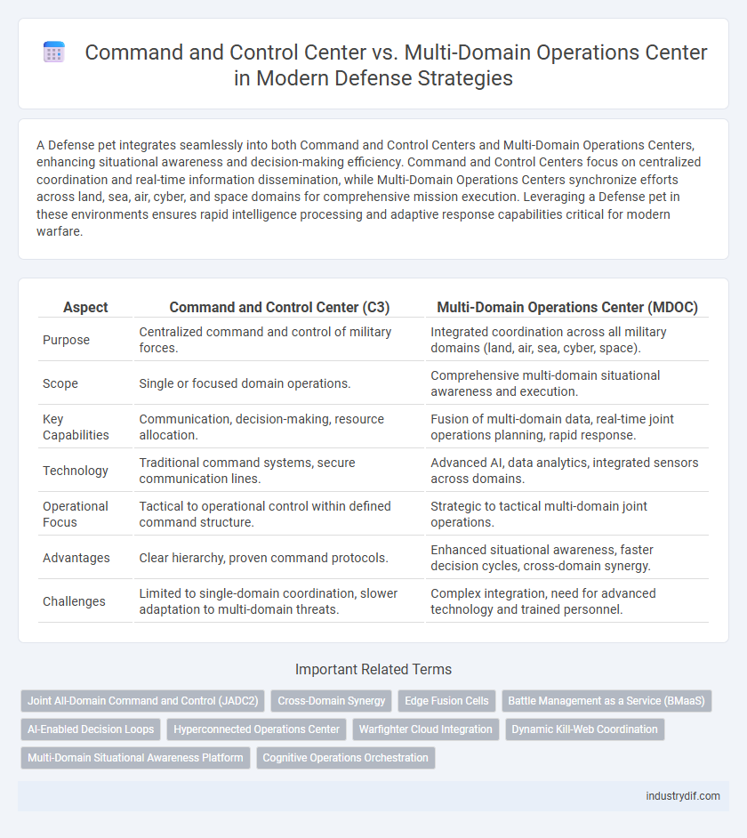 Command and Control Center vs. Multi-Domain Operations Center in Modern Defense Strategies
