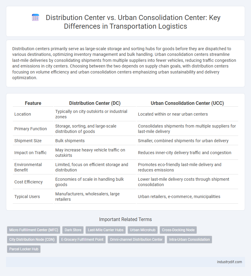 Distribution Center vs. Urban Consolidation Center: Key Differences in Transportation Logistics