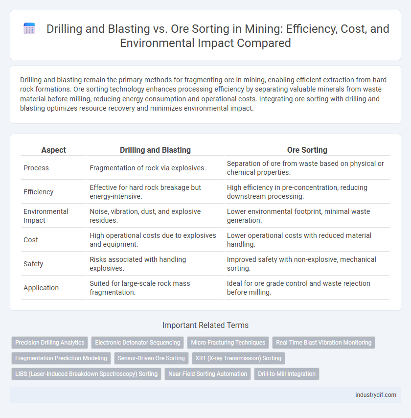 Drilling and Blasting vs. Ore Sorting in Mining: Efficiency, Cost, and Environmental Impact Compared