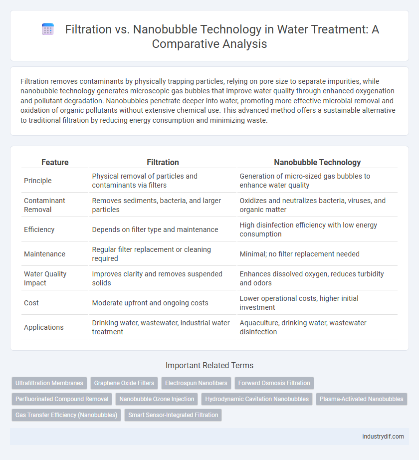Filtration vs. Nanobubble Technology in Water Treatment: A Comparative Analysis