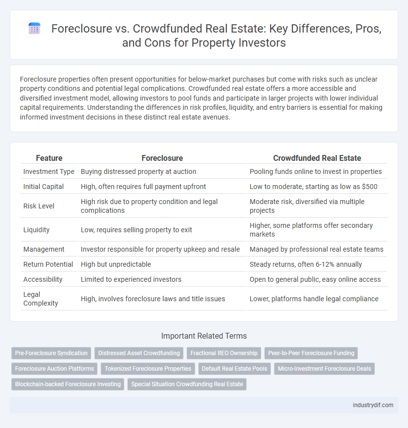 Foreclosure vs. Crowdfunded Real Estate: Key Differences, Pros, and Cons for Property Investors