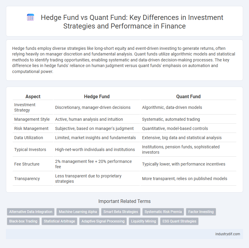 Hedge Fund vs Quant Fund: Key Differences in Investment Strategies and Performance in Finance