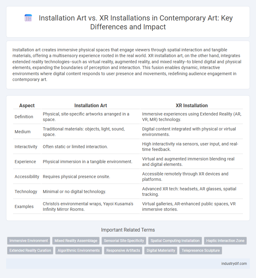 Installation Art vs. XR Installations in Contemporary Art: Key Differences and Impact