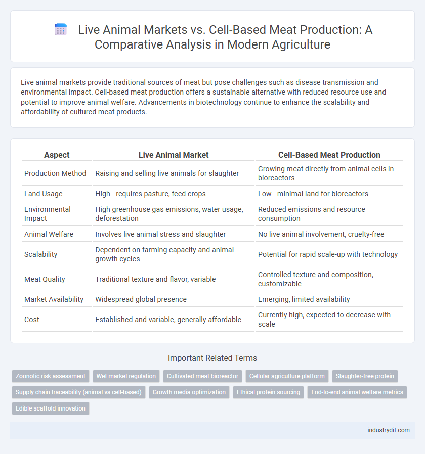 Live Animal Markets vs. Cell-Based Meat Production: A Comparative Analysis in Modern Agriculture