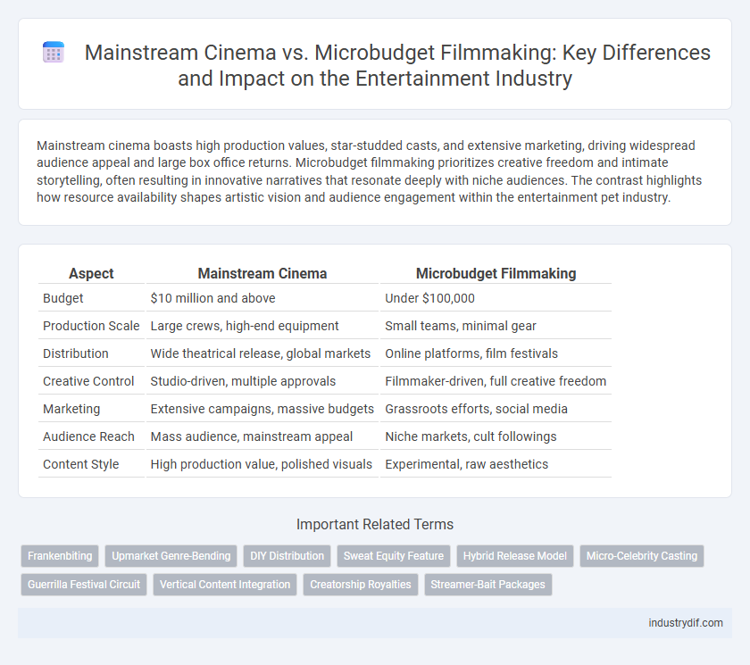 Mainstream Cinema vs. Microbudget Filmmaking: Key Differences and Impact on the Entertainment Industry