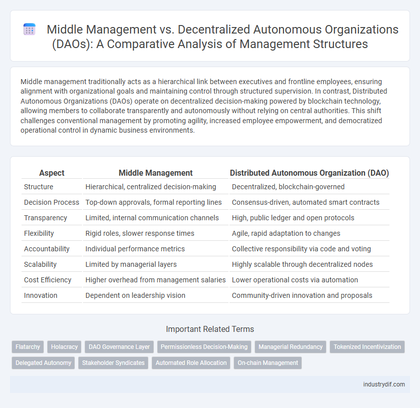 Middle Management vs. Decentralized Autonomous Organizations (DAOs): A Comparative Analysis of Management Structures