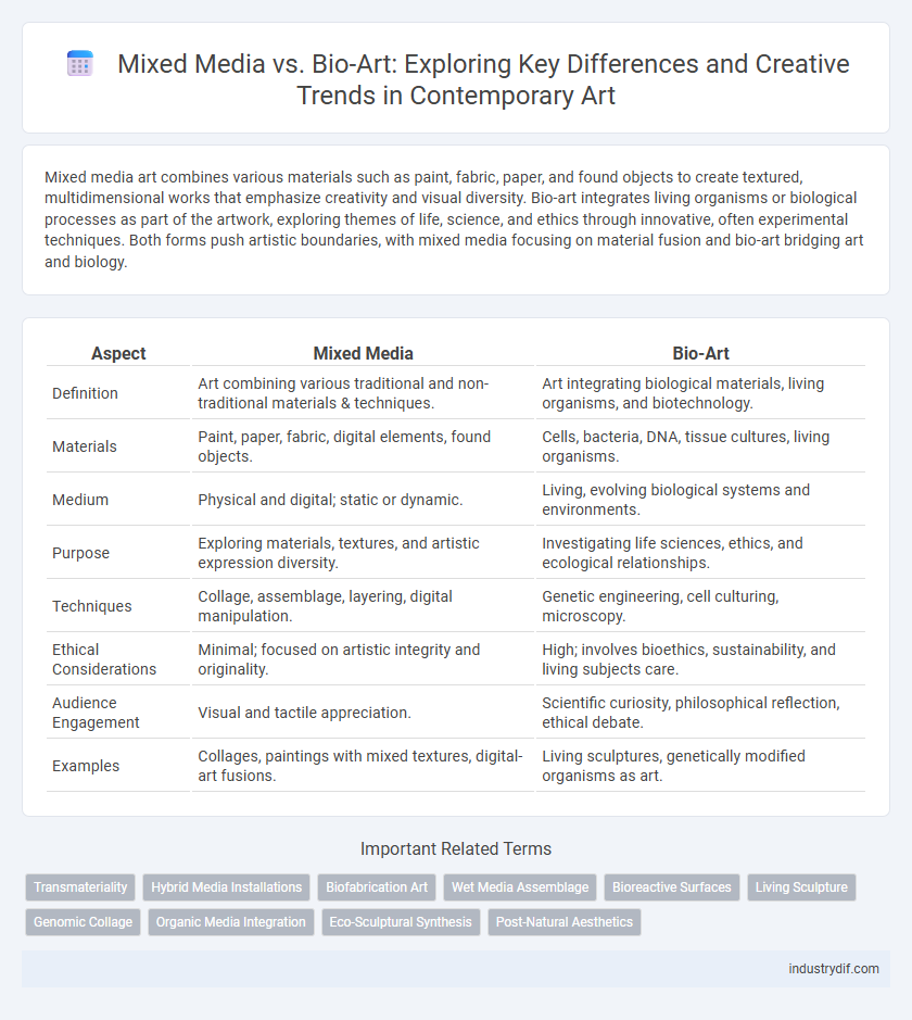 Mixed Media vs. Bio-Art: Exploring Key Differences and Creative Trends in Contemporary Art