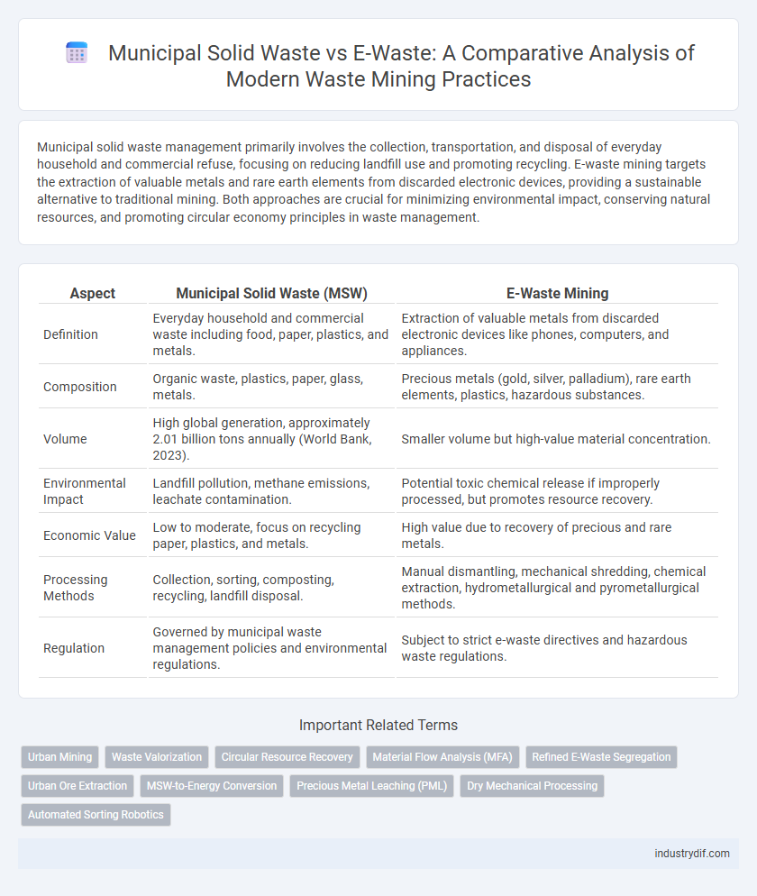 Municipal Solid Waste vs E-Waste: A Comparative Analysis of Modern Waste Mining Practices