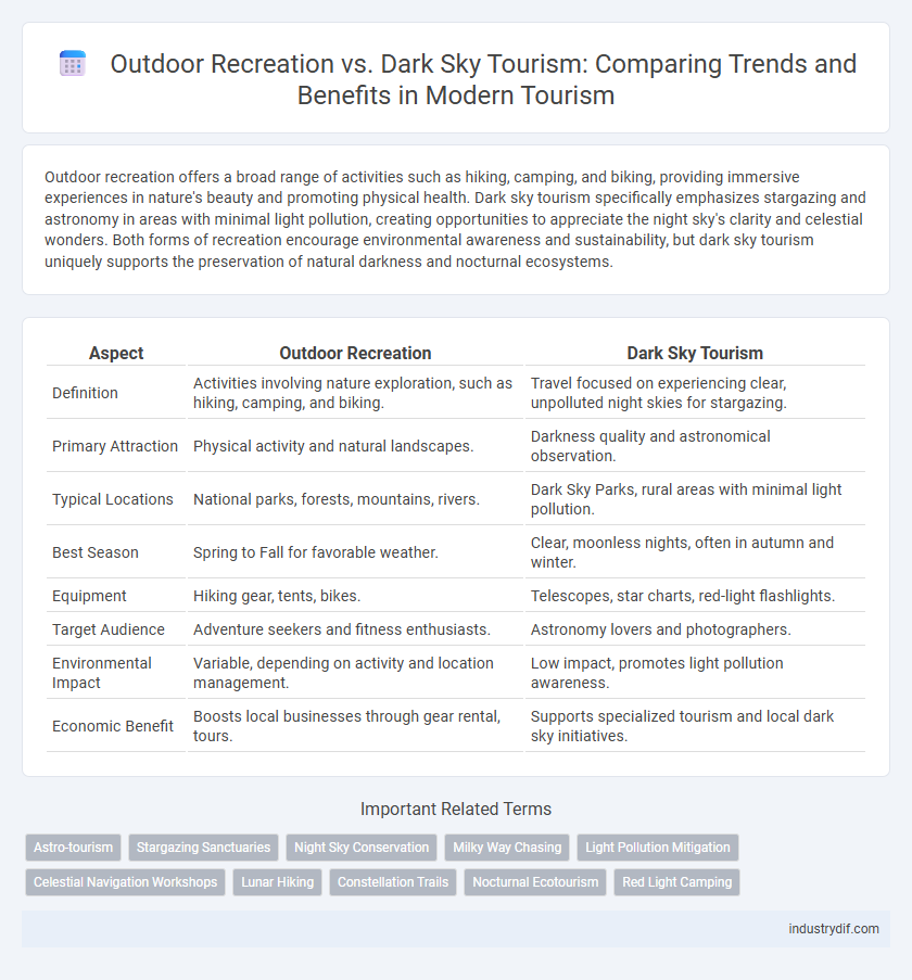Outdoor Recreation vs. Dark Sky Tourism: Comparing Trends and Benefits in Modern Tourism
