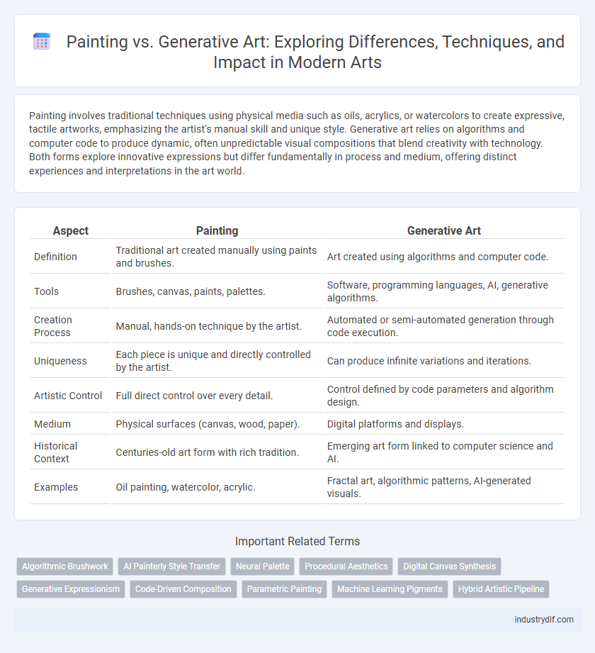 Painting vs. Generative Art: Exploring Differences, Techniques, and Impact in Modern Arts