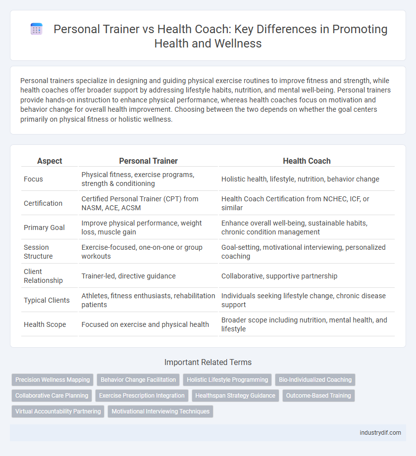 Personal Trainer vs Health Coach: Key Differences in Promoting Health and Wellness