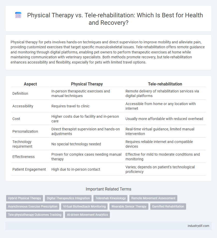 Physical Therapy vs. Tele-rehabilitation: Which Is Best for Health and Recovery?